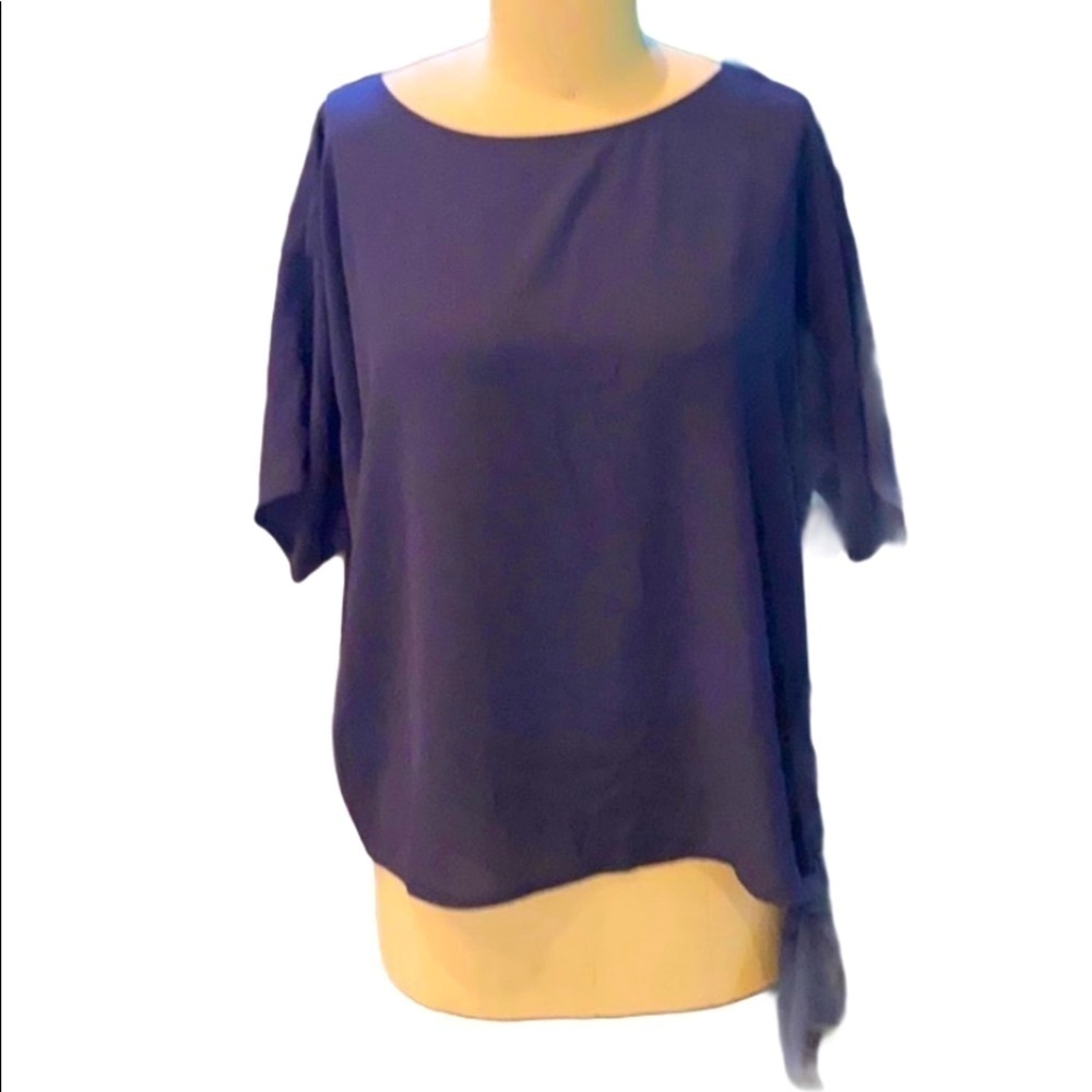 Michael Kors Side tie Blue blouse SZ M New